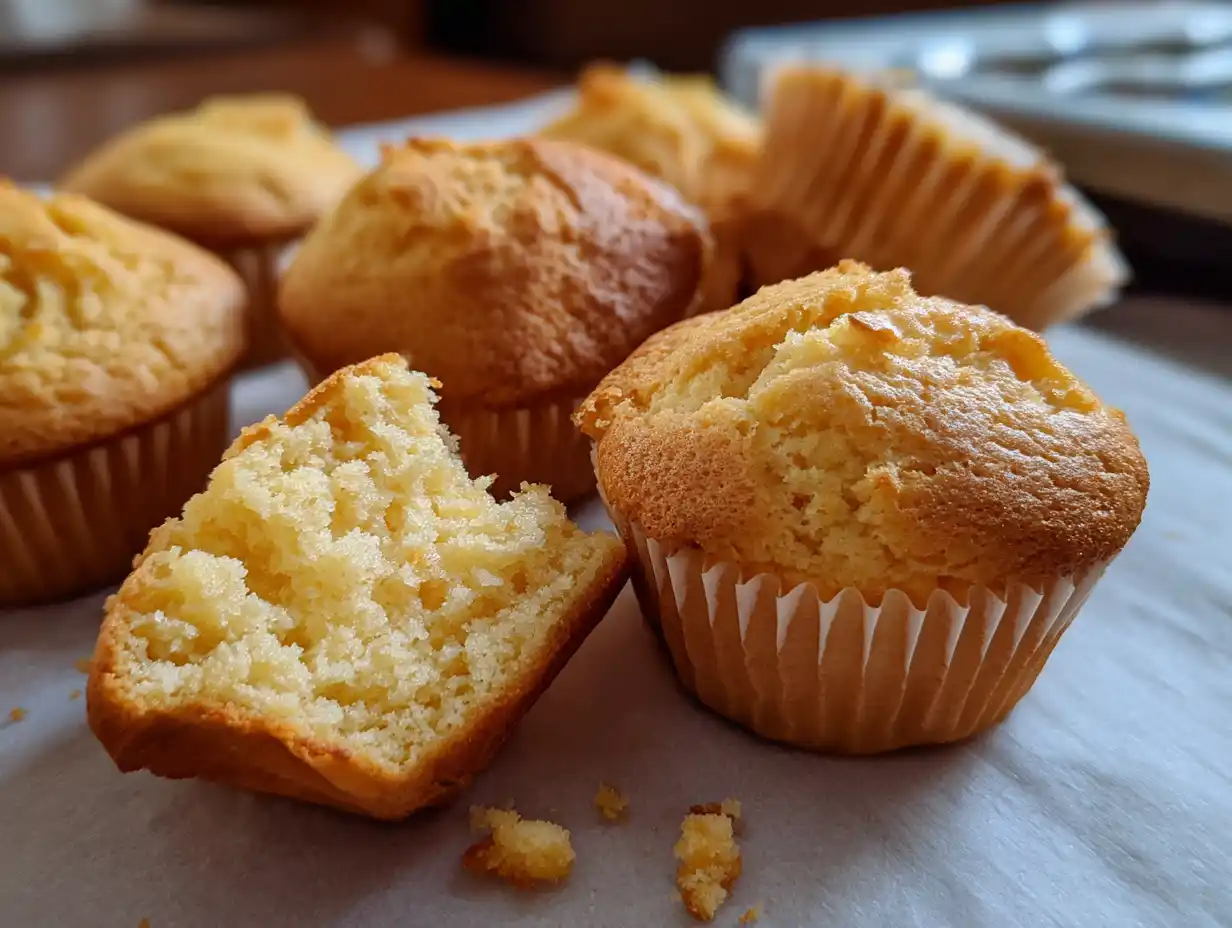 glutenfria muffins med gyllene topp och mjuk, saftig insida i enkla muffinsformar.