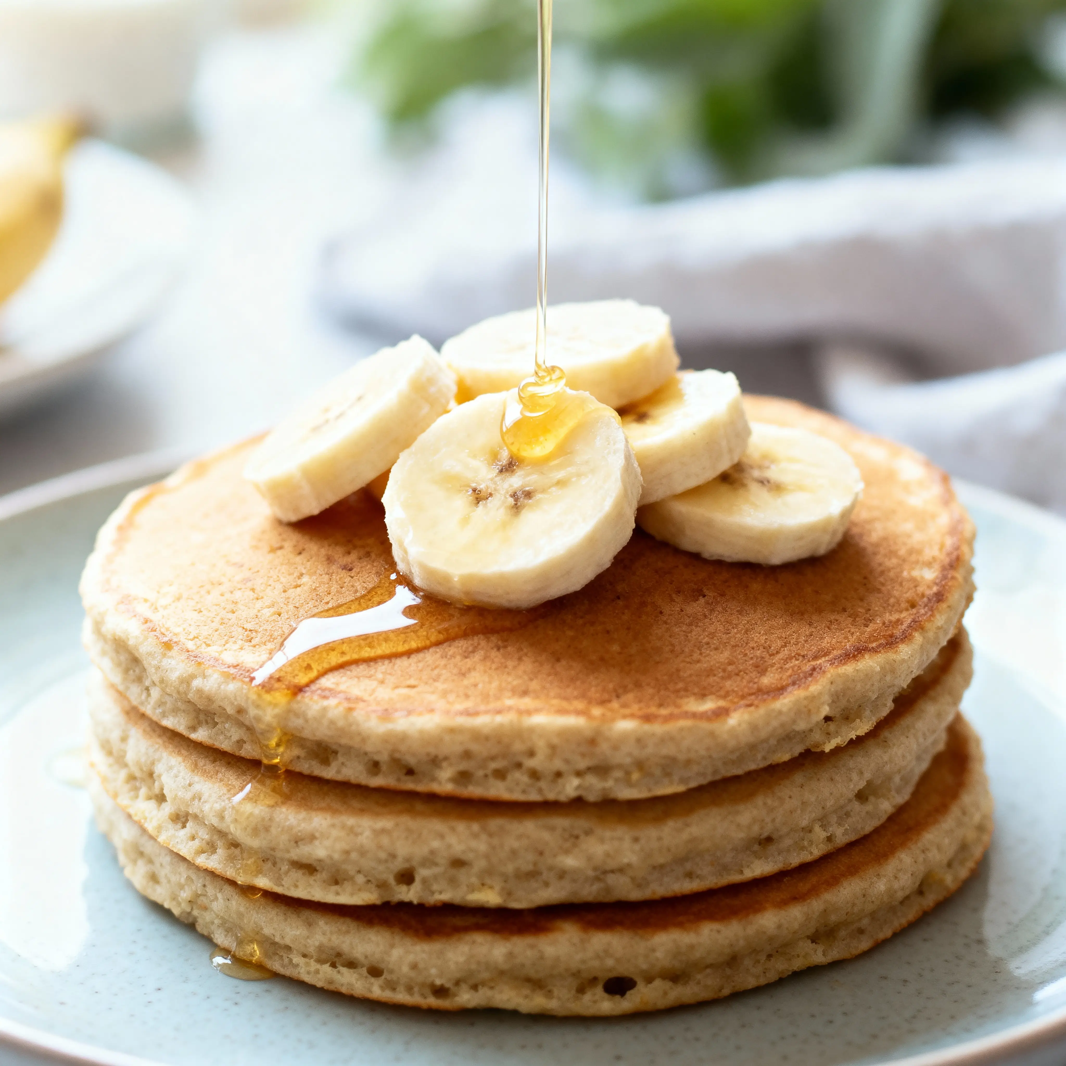 Glutenfria pannkakor med banan och honung