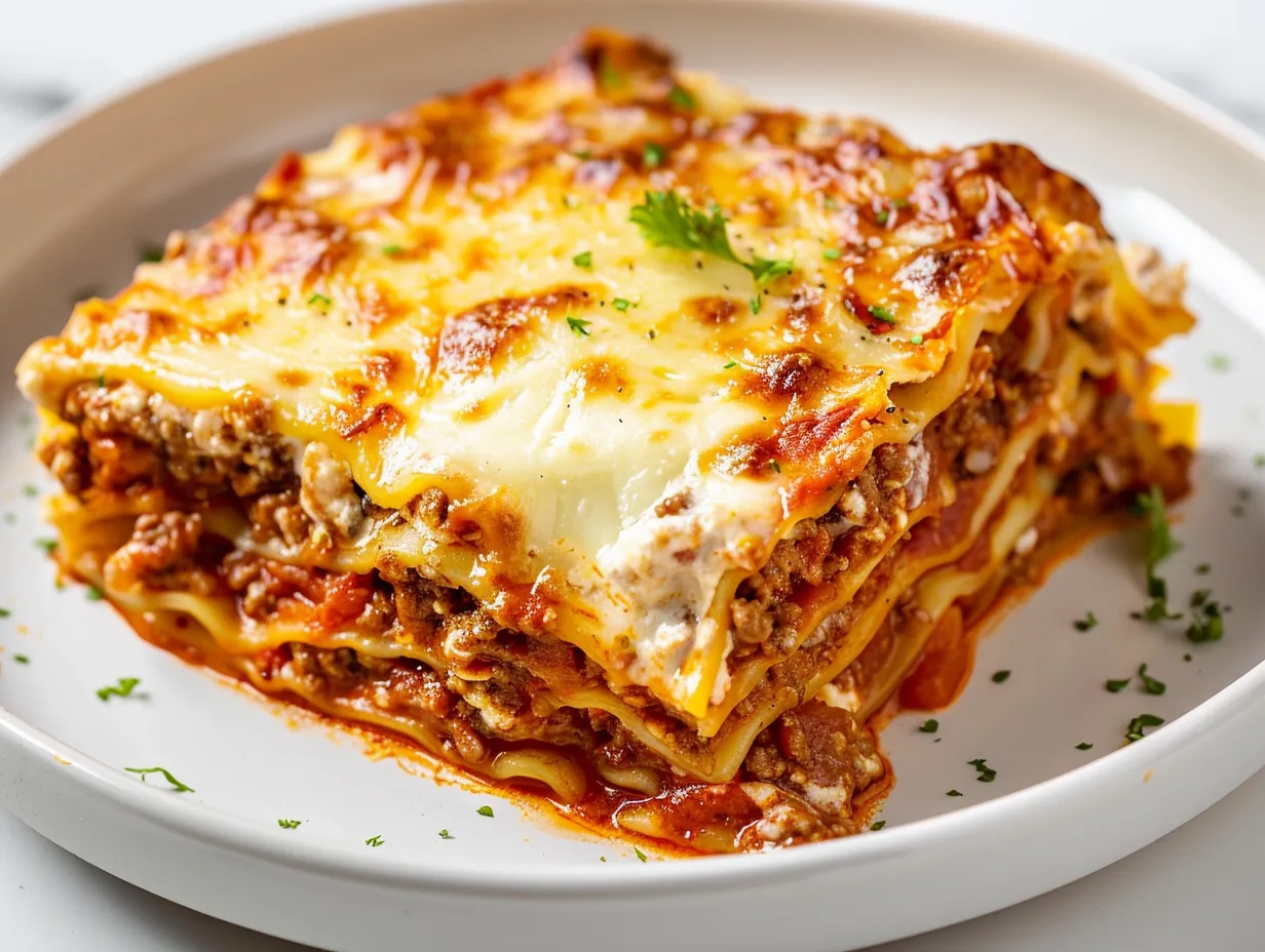 lasagne recept med ostsås och köttfärs