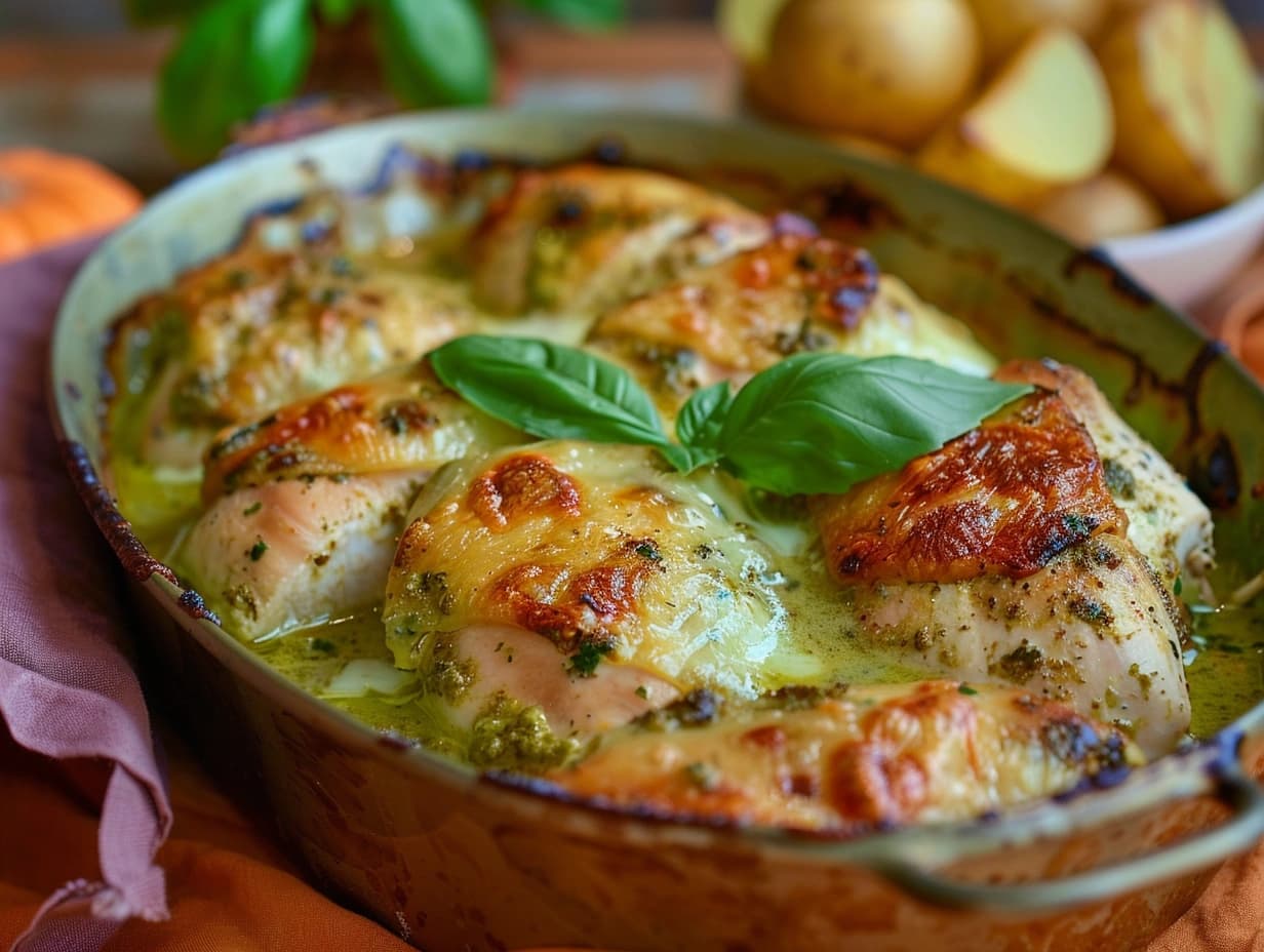 Kycklingfilé i ugn med pesto