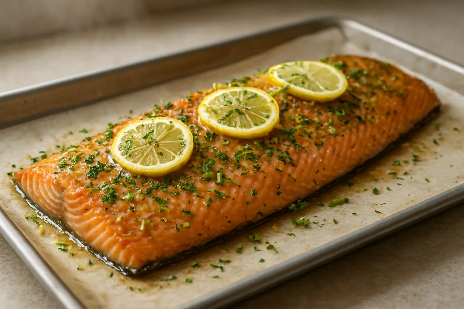 Lax i ugn med örter