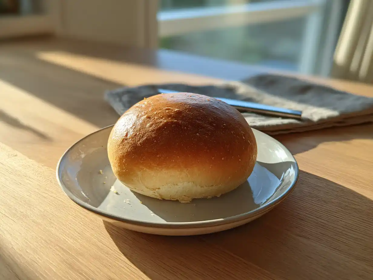 Luftiga semlor bullar på plåt med gyllene yta och tydlig kardemummadoft, redo att fyllas med mandel och grädde.