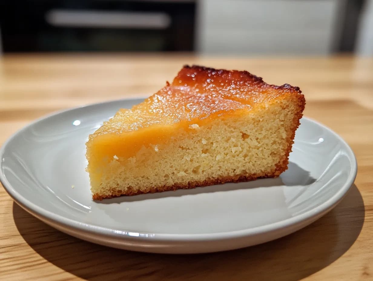 Sockerkaka med äppelmos pudrad med florsocker på ett vackert fat.