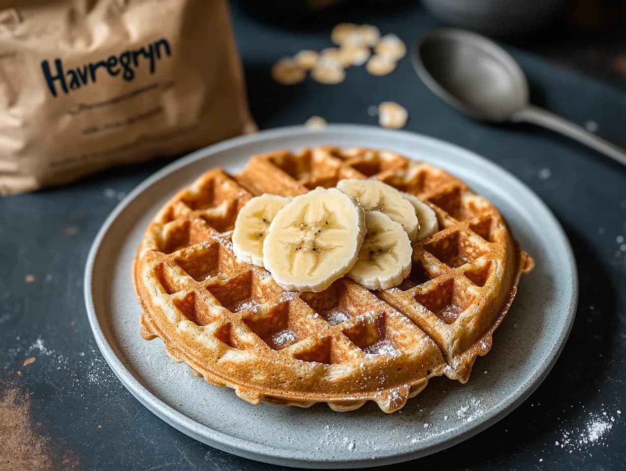 Grova matiga våfflor med havregryn toppade med ost.