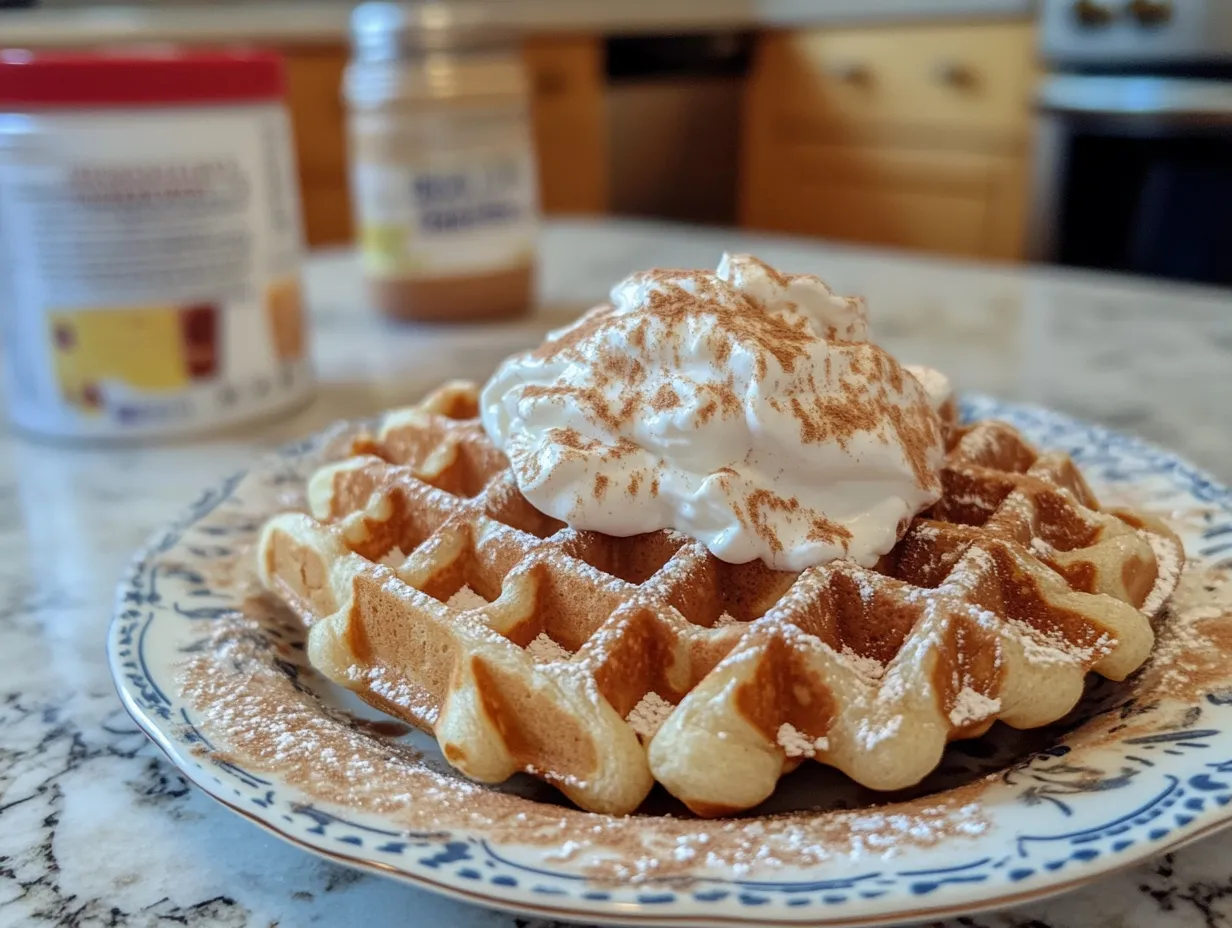 Veganska våfflor med sojagrädde och bär.