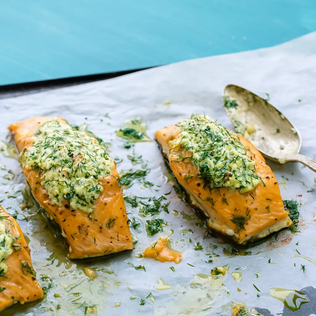 Fetaostfylld lax med dill och citron