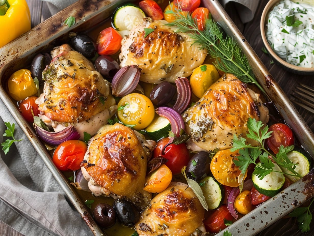 Grekisk kyckling i ugn med fetaost