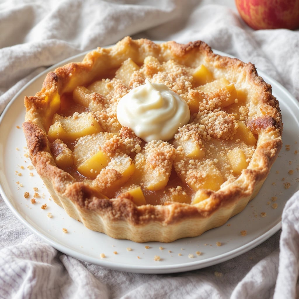 Knäckig äppelpaj med smuldeg