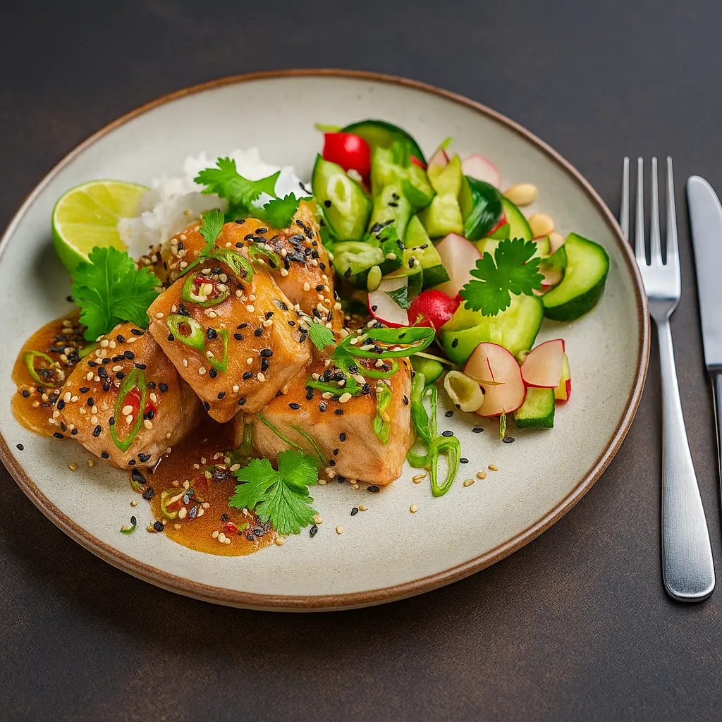 Asiatisk lax med sesam och koriander