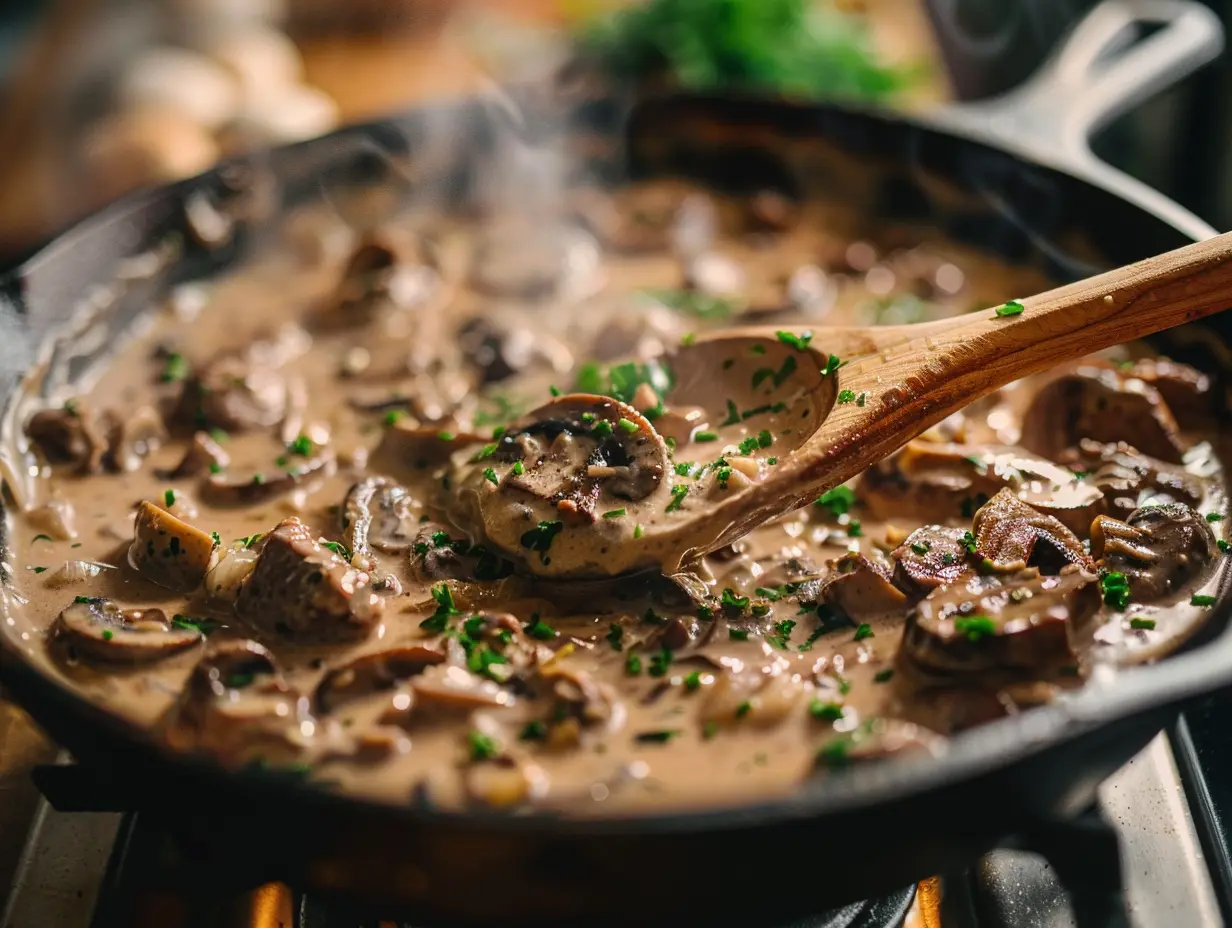 Recept kycklinglårfile i krämig pannsås