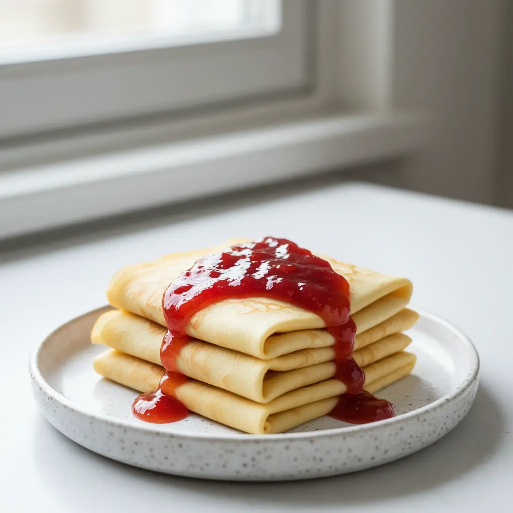 Klassiska svenska pannkakor med sylt