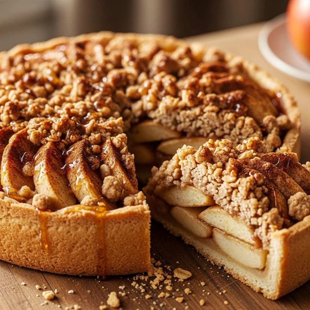 Äppelpaj med havregryn