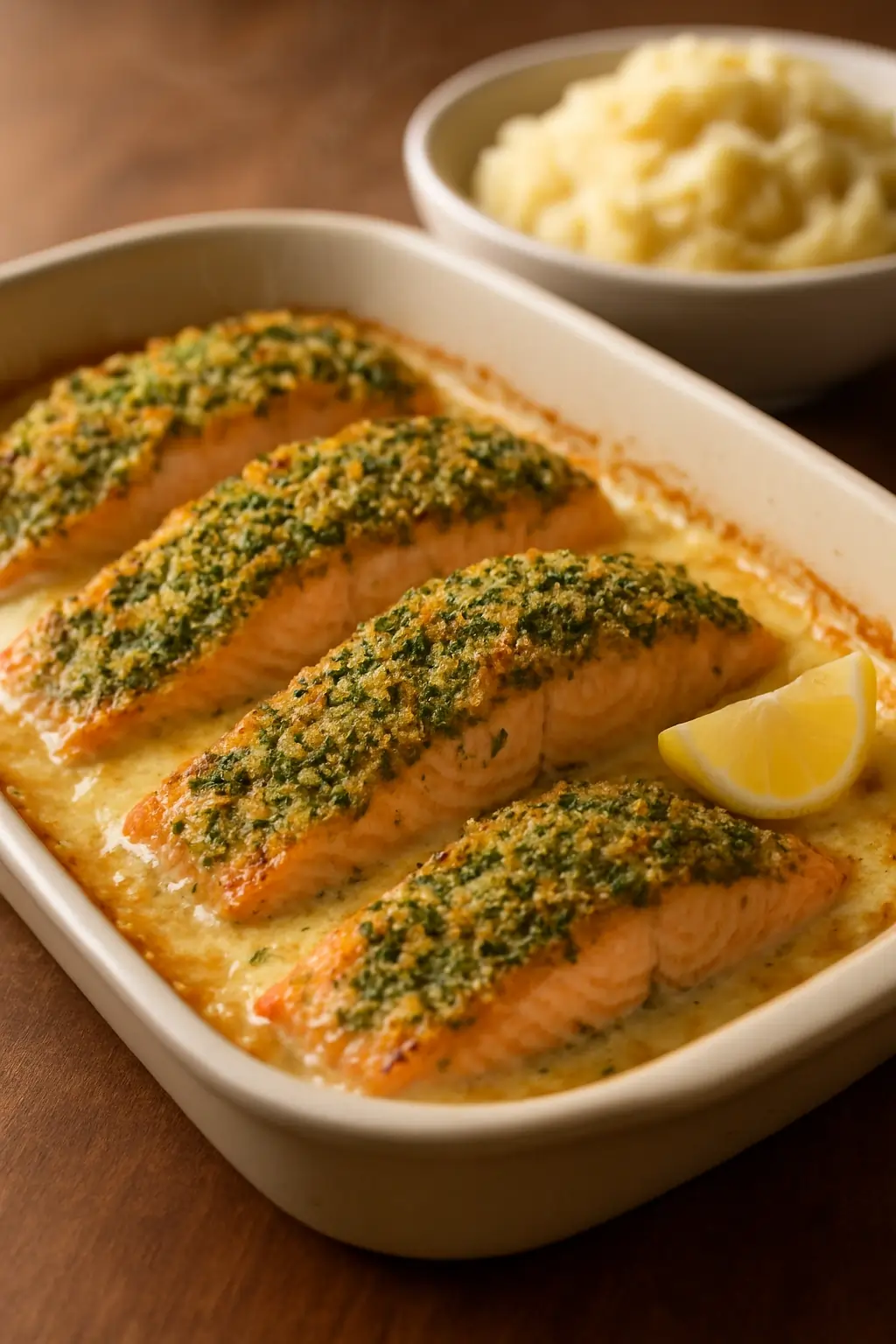 Lax i ugn med krämig sås och dill