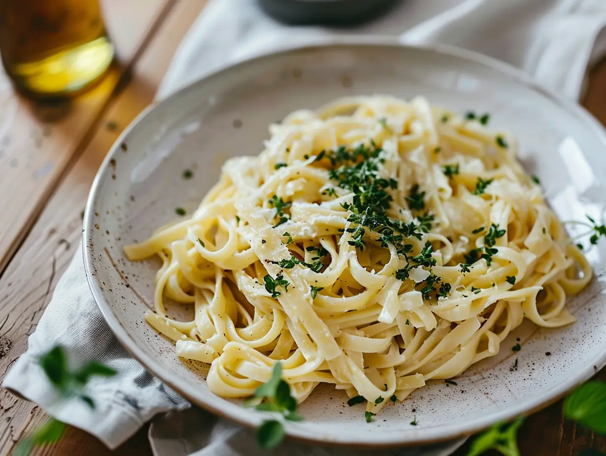 Hemlagad middag med pasta och färska örter