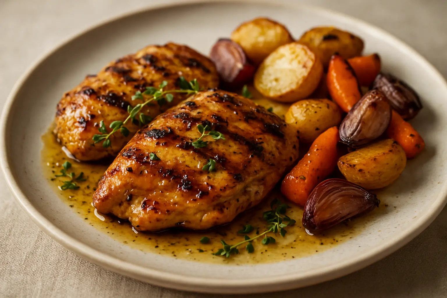 Honungs- & citronkyckling med rostade rotfrukter