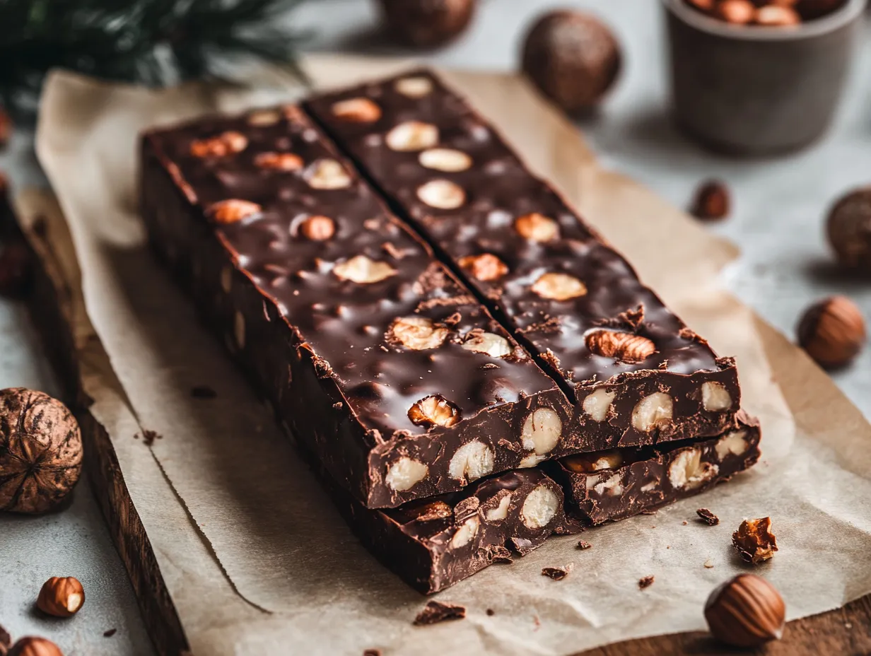 Krämigt julgodis med nougat, choklad och hasselnötter – perfekt till jul
