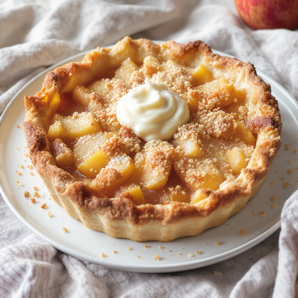 Knäckig äppelpaj med smuldeg