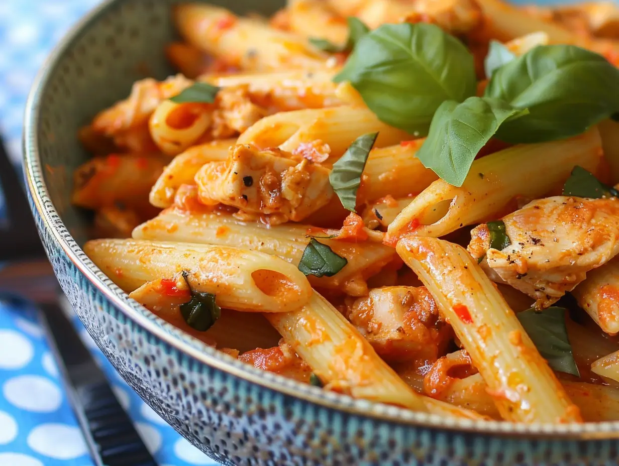 Krämig pasta med kyckling