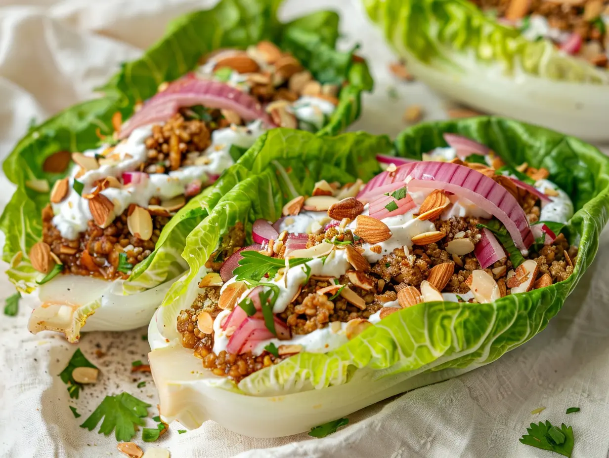 Libanesisk bulgursalladswrap med kycklingfärs