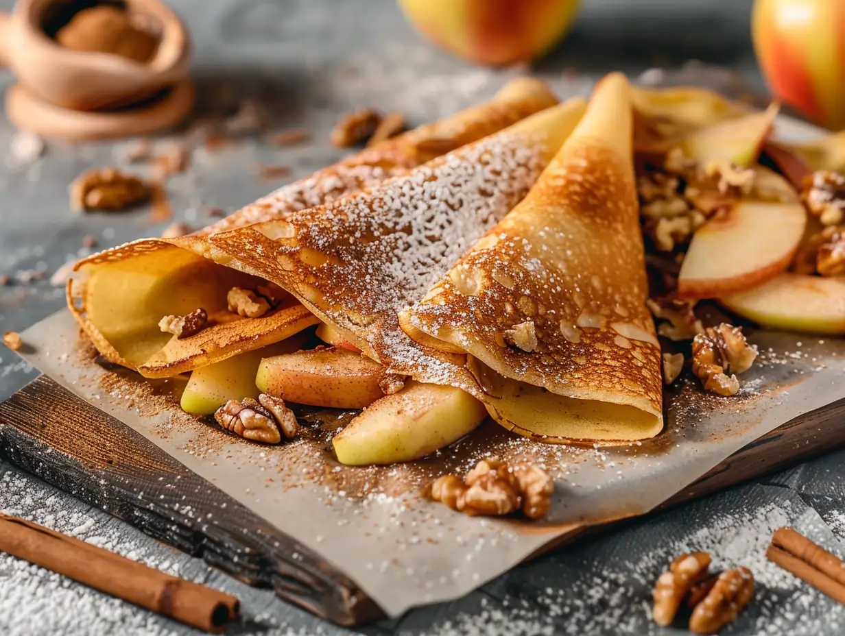 Fullkornspannkakor med äpplen